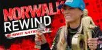 Stylized image of NHRA driver, with text reading Norwalk rewind.