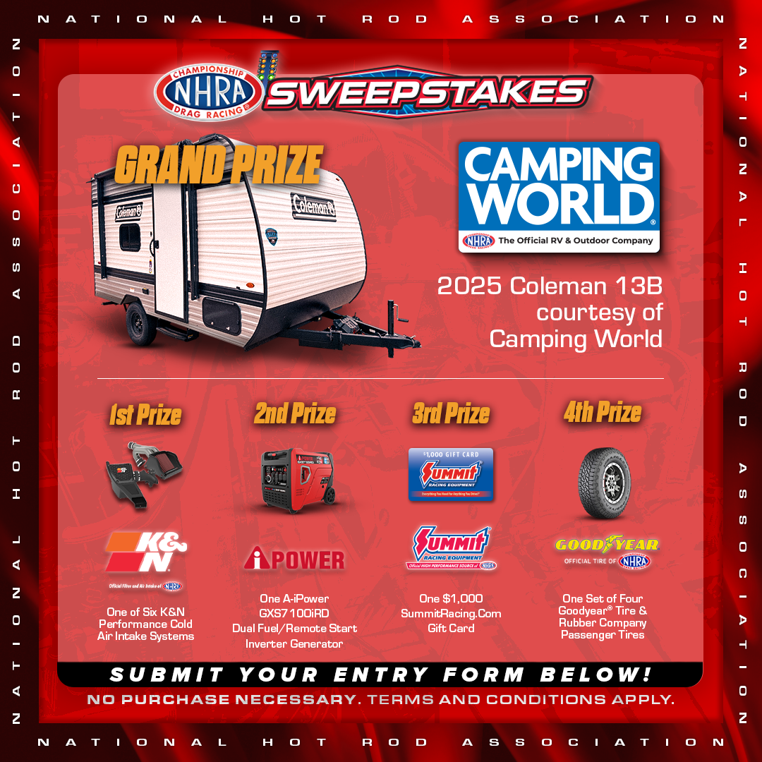 2025 NHRA Sweepstakes Prizes