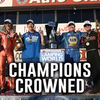NHRA Camping World Drag Racing Series champions will be crowned across the pro classes amid high-stakes points drama!