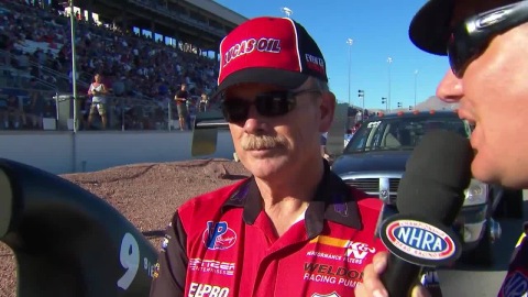 NHRA Toyota Nationals Comp winner Greg Kamplain