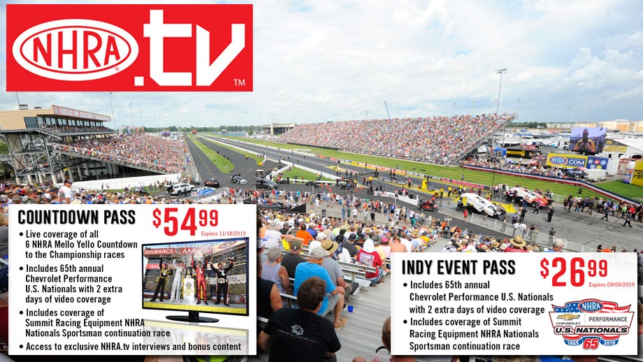 Special NHRA.tv packages available for Indy and Countdown to the