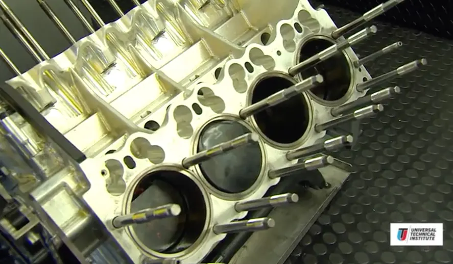 The iron liners in an NHRA Nitro engine