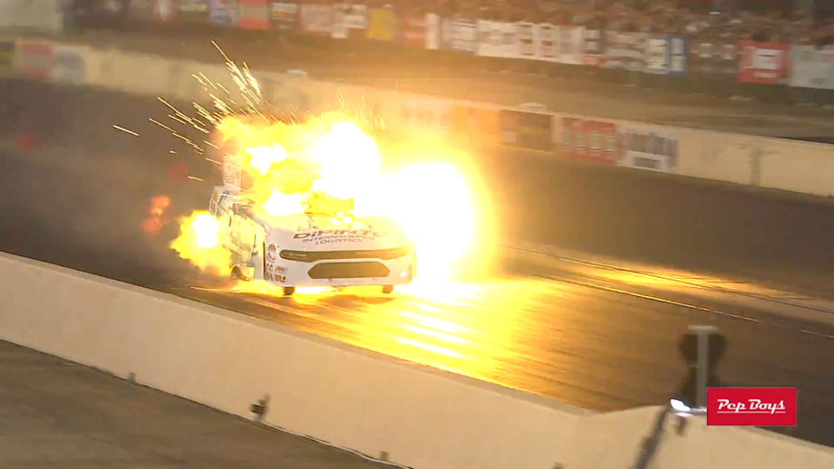 Alex Laughlin Funny Car Explosion at 2023 Summit Racing NHRA Nationals