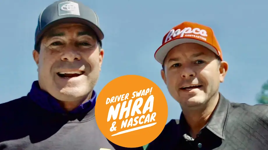 Ron Capps and Steve Torrence swap seats with NASCAR's Reddick and Thompson