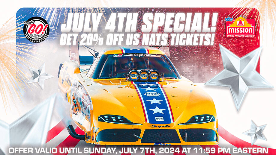 Fourth of July weekend U.S. Nationals ticket special promotion