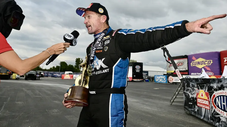 Beckman discussed the mental game of drag racing —and all of motorsports, really—with Amanda Busick of NHRA on FOX