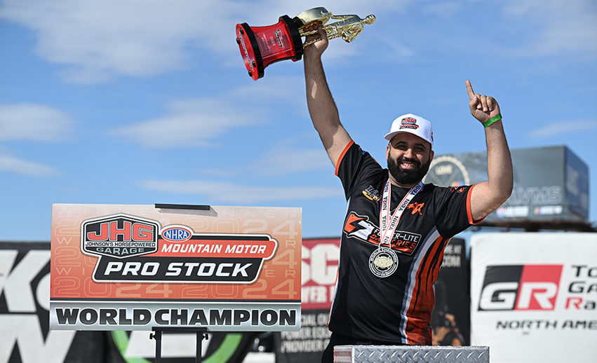 Johnny Pluchino clinches first NHRA Mountain Motor Pro Stock title