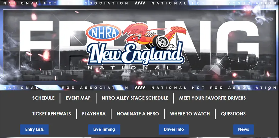 NHRA New England Nationals event guide