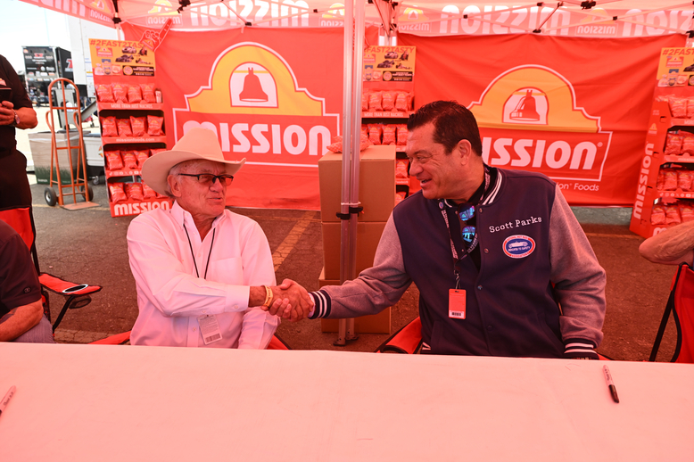 Nitro-racing legend Richard Tharp and Scott Parks, grandson of NHRA founder Wally Parks