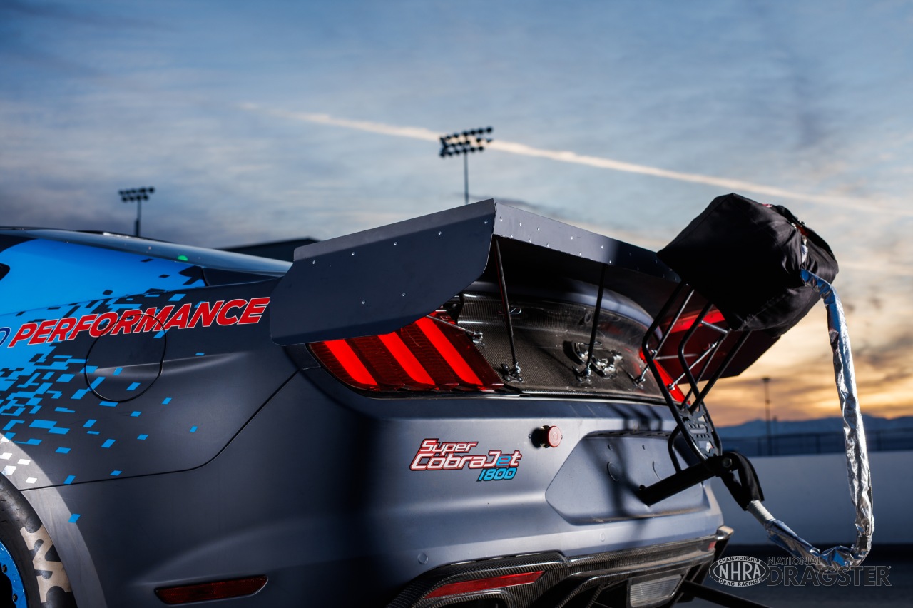 Electric Mustang Super Cobra Jet 1800 prototype targets new NHRA records | NHRA