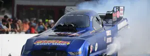 Wow! Terry Haddock advanced to the semis when Capps hazed the tires and the car caught fire! 