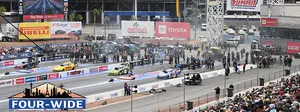 Four-Wide Funny Cars at The Strip at Las Vegas Motor Speedway