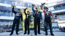 Event winners Robert Hight, Brittany Force, Jason Line, and Eddie Krawiec