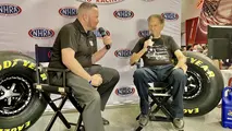 Gene Winfield on the NHRA stage at the 2021 SEMA Show