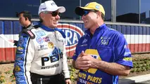 John Force and Ron Capps prior to their round-one race