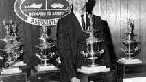 Collett earned his "Collecting" nickname from Ed Iskenderian. Here he proudly holds the 1967 Top Gas World Championship trophy,