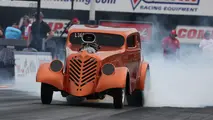 A ScottRods AA/Gasser doing a nice smoky burnout