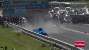 Chip King has an unfortunate fuel leak that leads to a crash
