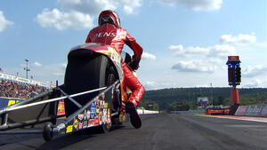 Matt Smith is the No. 1 qualifier in Pro Stock Motorcycle on Friday of the Pep Boys NHRA Nationals