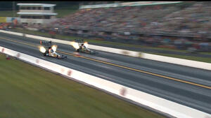 Justin Ashley is the No. 1 qualifier in Top Fuel on Friday of the Pep Boys NHRA Nationals