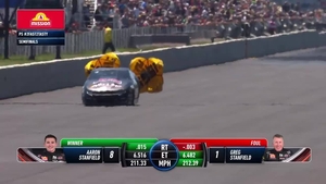 Greg Stanfield is the No. 1 qualifier in Pro Stock at the 2026 NHRA Potomac Nationals