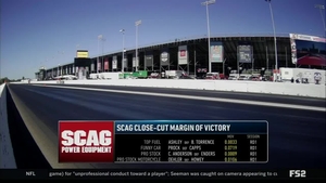 Scag Close-Cut Margin of Victory across Pro Stock, Funny Car, and Top Fuel