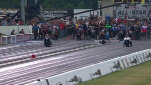 Eddie Krawiec is the No. 1 qualifier in Pro Stock Motorcycle Friday at the 2022 Dodge Power Brokers NHRA U.S. Nationals